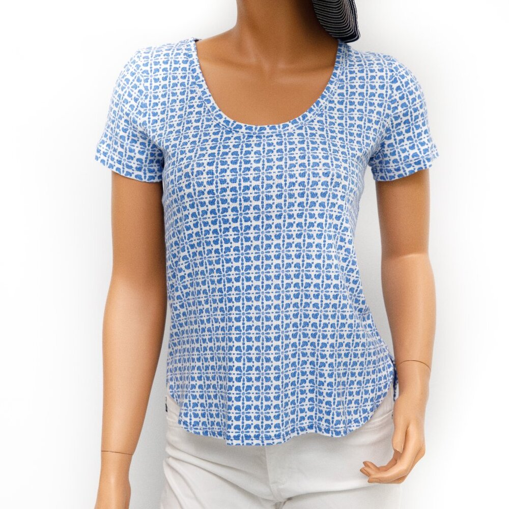 Tommy Bahama Blue Geo Print Short Sleeve Tee XS